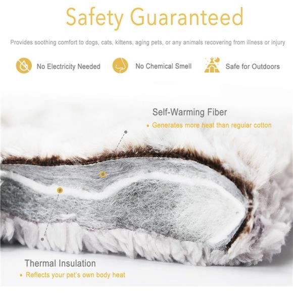 Self Heating Cat Pad Self Warming Cat Bed 27.5"x18.5"Thermal Cat Mat for Outdoor - Picture 3 of 5